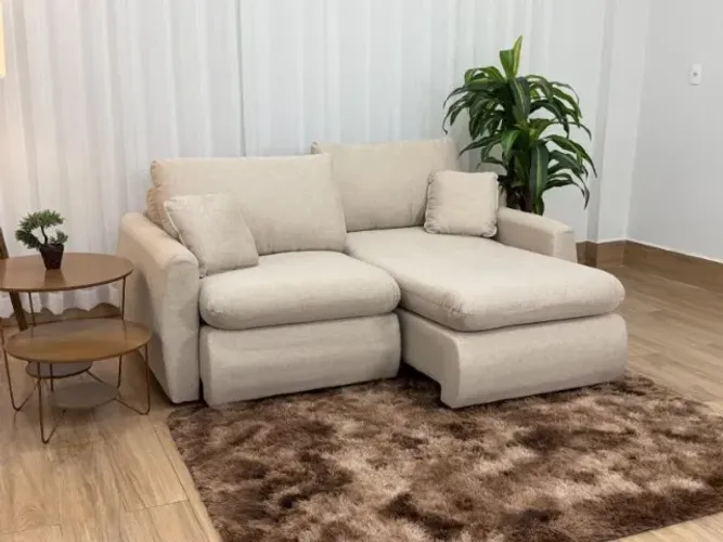 Sofá Cama Retrátil Reclinável Amaranto 2.30m  Linho   Novo  Pronta Entrega