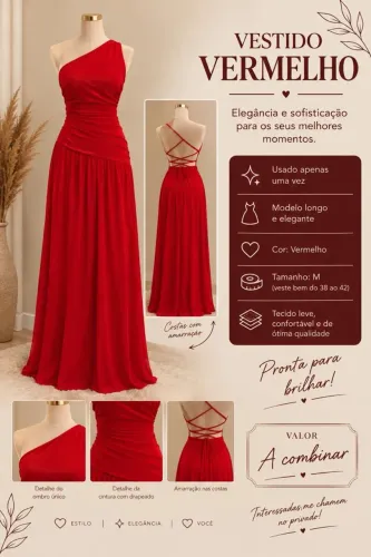 Vestido Longo Vermelho Elegante
