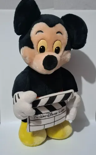 Mickey Mouse Pelúcia vintage com tábua de filme Walt Disney Studios
