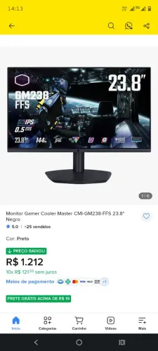 Monitor Gamer Cooler Master 144HZ