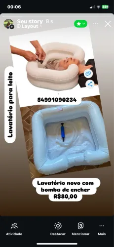 Lavatório de cabeça para acamados