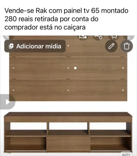 Rak com painel