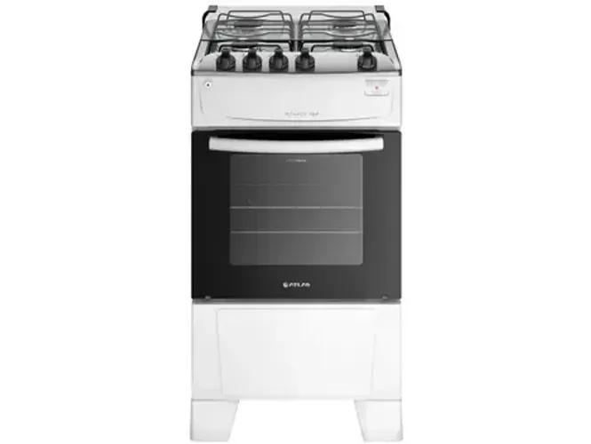Fogão 4 Bocas Atlas Mônaco Top Glass Acendimento Automático Branco - sem uso/novo
