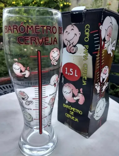 Copo Cerveja Grande 1,5l Vidro Barômetro