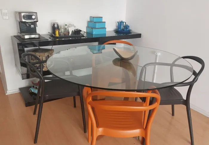 Tampo de mesa redonda _ vidro 10mm