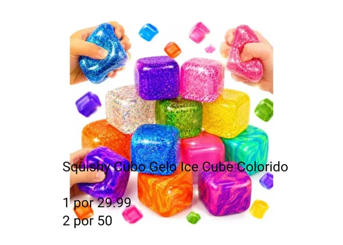 Squishy Cubo Gelo Ice Cube Colorido