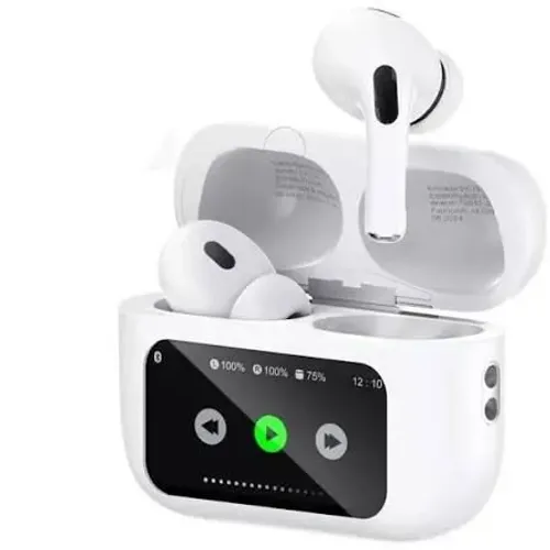 Fone sem fio kaidi com tela touch e canceler de ruído.