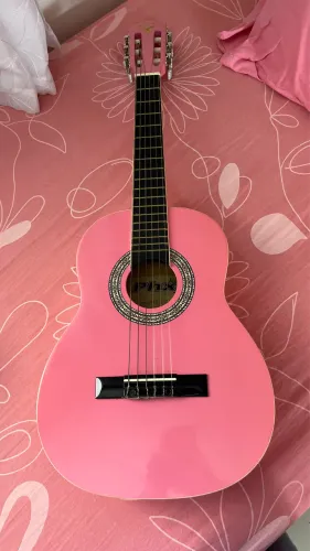 Violão infantil rosa 