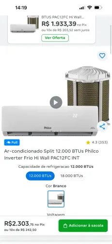 Ar condicionado novo de loja na caixa 