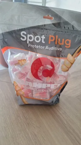 Pacote com 50 unidades protetor Auditivo Spot Plug Camper - Silicone com Cordão