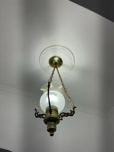 Lustra antigo bronze com 1 lâmpada
