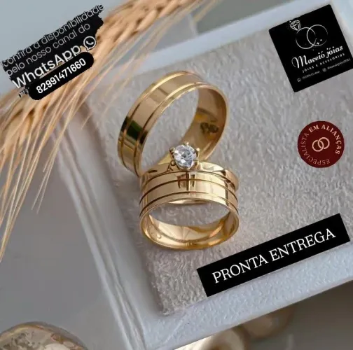 Kit de alianças noivado e casamento 