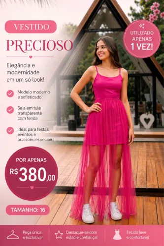 Vestido Pink tamanho 16