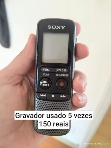 Gravador Sony usado 5 vezes. Sem defeitos.