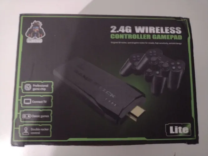 Console emulador wireless 4k com dois controles. Emula Super Nintendo 64 play 1.