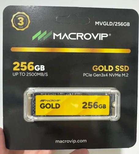 SSD M.2 Nvme 256gb Macrovip Gold 2500mb/s PCie Gen 3x4