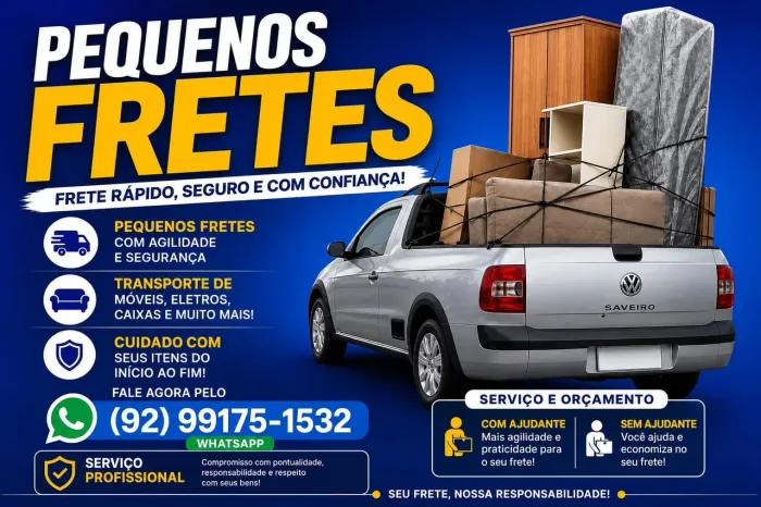 Fretes 24 Horas em Manaus solicite o seu!