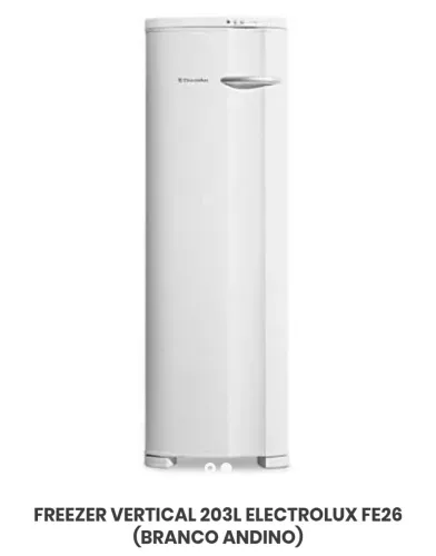 freezer vertical eletrolux fe26
