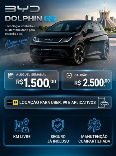 Aluguel BYD Dolphin GS para Motorista de Aplicativo