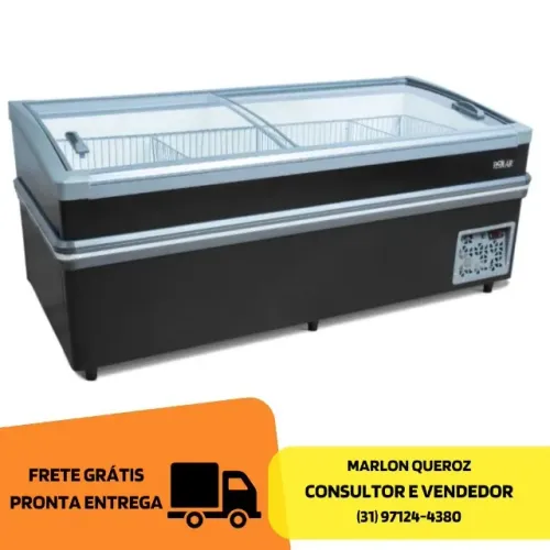Ilha para Congelados Vidro Curvo 2M Polar