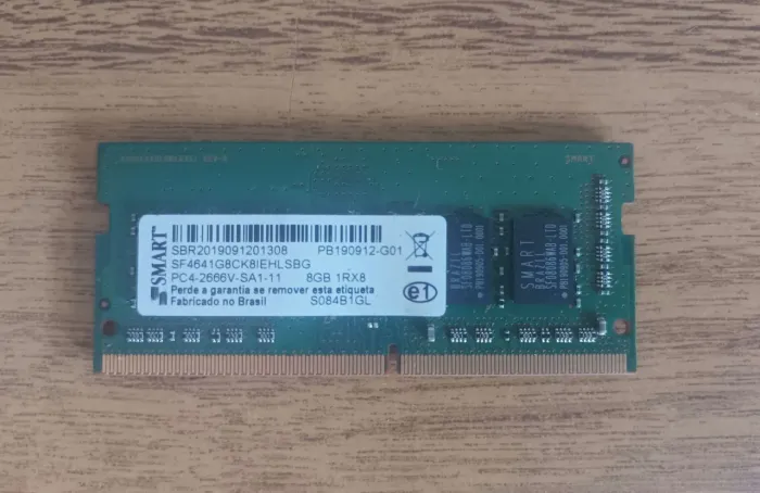 Memória notebook 8gb DDR4 2666 SMART perfeita