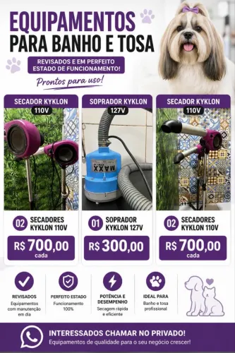 Equipamentos banho e tosa - soprador - secador