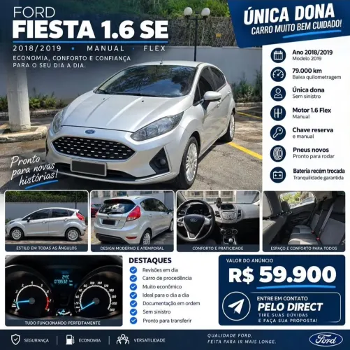 Ford Fiesta SE 1.6 16V Flex 5P 2019
