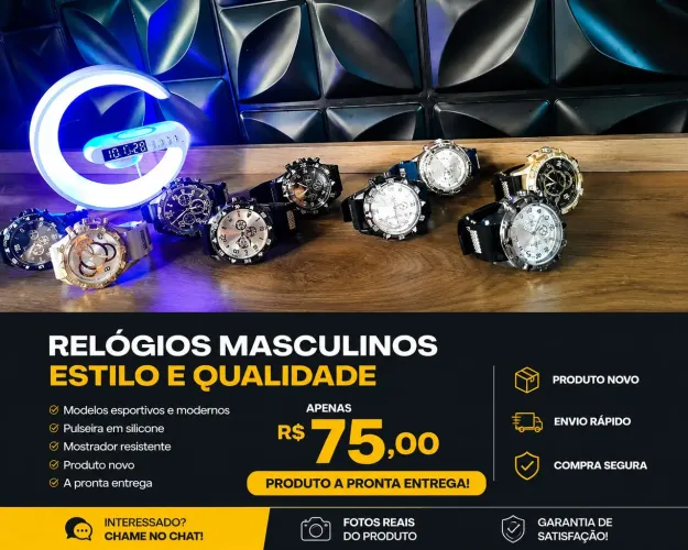 Relógio Masculino Novo R$75
