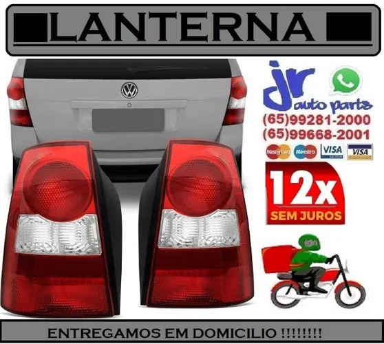Par de Lanterna Traseira Parati G4 06 a 12 Bicolor Cristal
