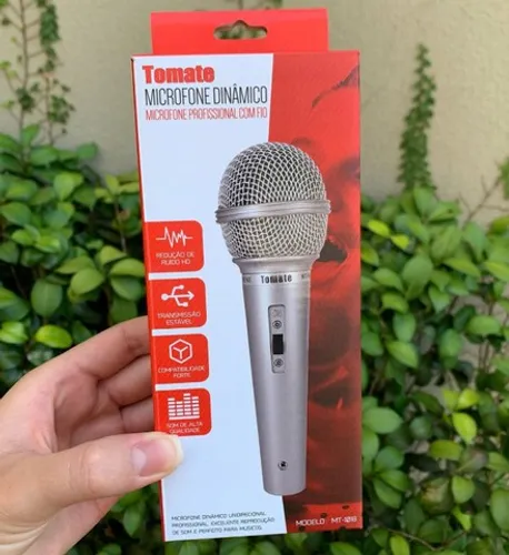 Microfone Dinâmico Profissional com Fio- Novo - Entrega Gratis