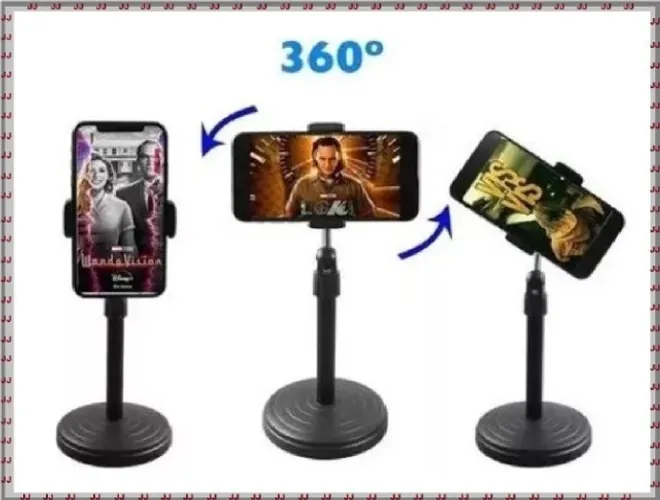 Suporte Tripé Celular Smartphone Mesa Portátil Selfie 360 graus