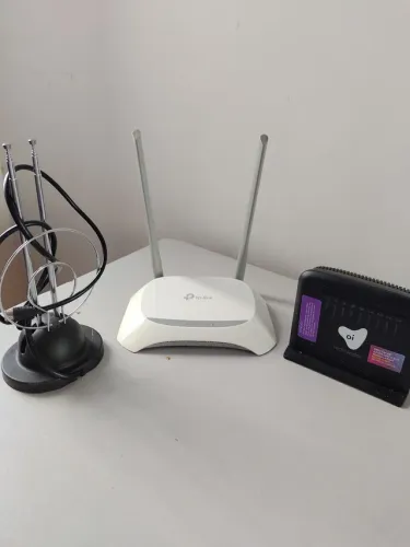 Kit Roteador TP link, antena e acessórios 