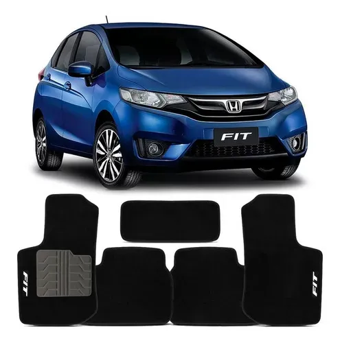 Tapete Automotivo Honda Fit 2015 A 2021 Carpete Preto Jogo