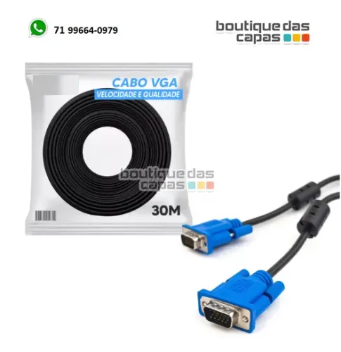 Cabo vga x vga 30M LE-13-30m 30 metros para Monitor Lcd Pc Tv Dvr