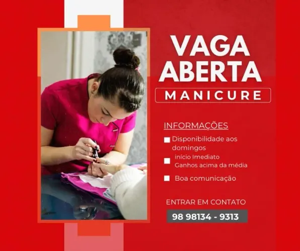Vaga Manicure Disponível