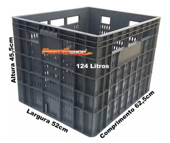 Caixa Plástica Organizadora Vazada 124 Litros 