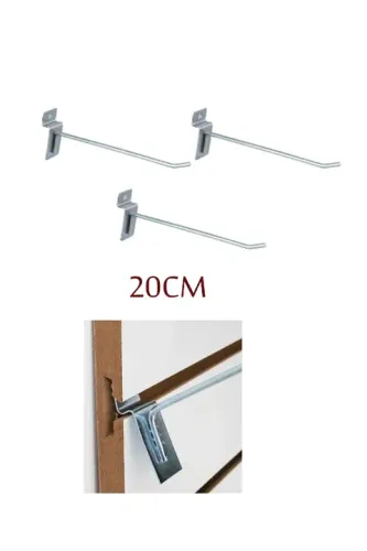 100pçs GANCHO METAL 20CM PARA PAINEL CANALETADO