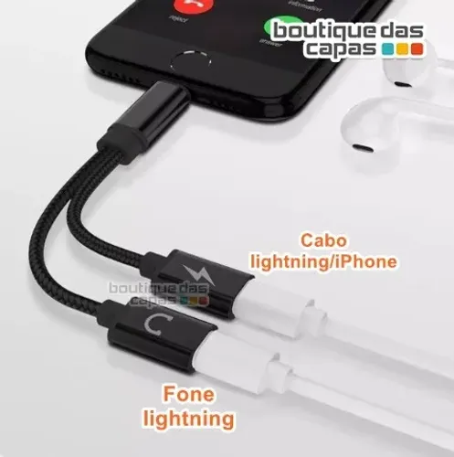 adaptador lightning iphone macho x 2 entradas femeas lightning (fone e cabo) cba-20