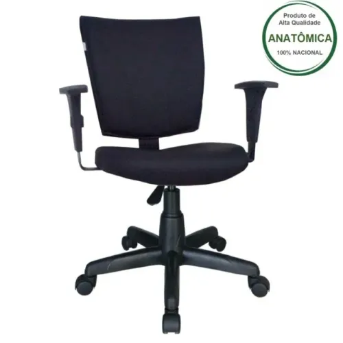 Cadeira B-One Giratória Braços Reguláveis Preta Conforto Modelo 31009