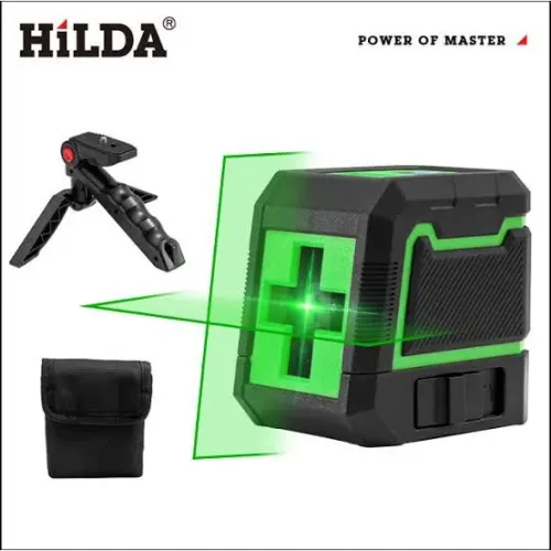Nível de Laser Verde 2 linhas Cruzadas - Auto Nivelamento - Com Tripé e Bolsa