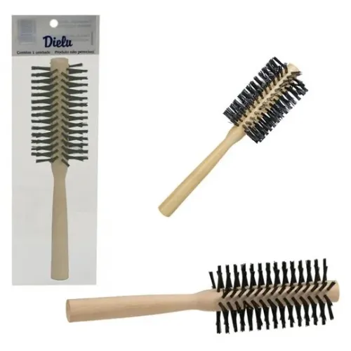 Escova De Cabelo Redonda Madeira 20cm 173206