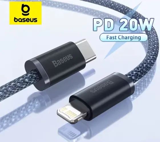 Cabo Baseus PD 20W Lightning para USB-C com 1M Lacrado