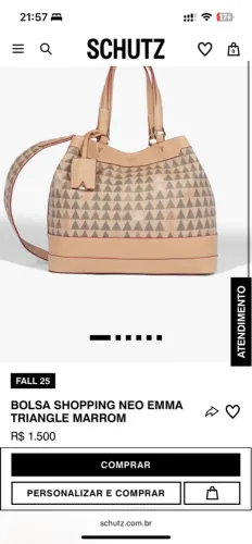 Bolsa Shopping Neo Emma Triangle Schutz original