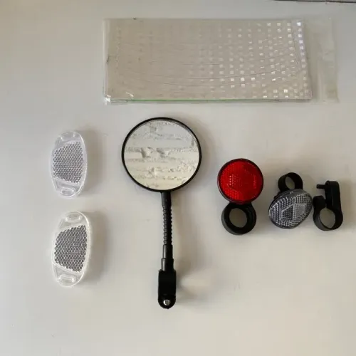Ref.254 Kit completo de sinalização p/ bike com retrovisor acessórios mtb speed bicicleta