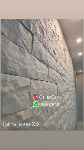 Tijolinhos rockface 28x9 em gesso 