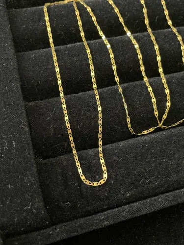 Corrente Piastrine em Ouro 18k, 65cm 