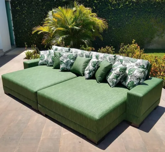 Sofá no tecido impermeável fabricação sobe encomenda 