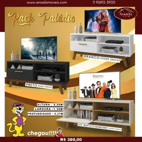 Rack Paládio Amada Móveis - Diversas Cores - à pronta entrega 