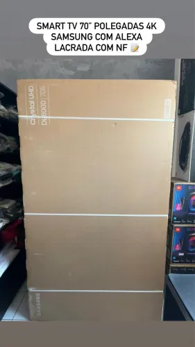 Smart TV 70 Polegadas 4K Samsung com Alexa Lacrada com NF 