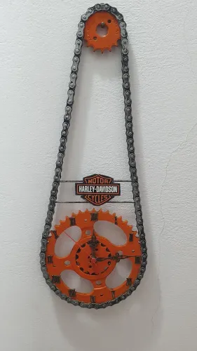 Relógio de Parede Harley-Davidson corrente e coroa da moto leia descrição 